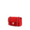 Chanel Mini Timeless shoulder bag in red quilted jersey - 00pp thumbnail