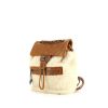 Chanel Editions Limitées backpack in white sheepskin and brown leather - 00pp thumbnail