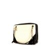 Chanel Petit Shopping shoulder bag in white and black chevron quilted leather - 00pp thumbnail