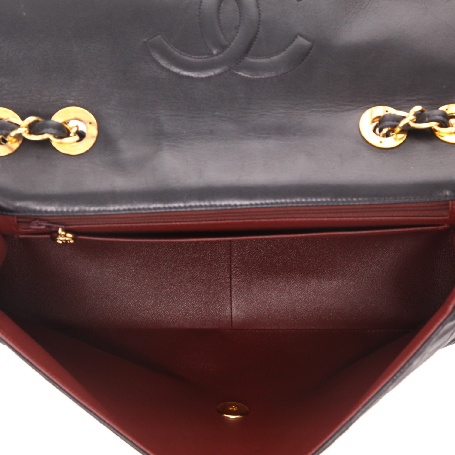 Sac à main Chanel Timeless Maxi Jumbo en cuir matelassé noir - Detail D3