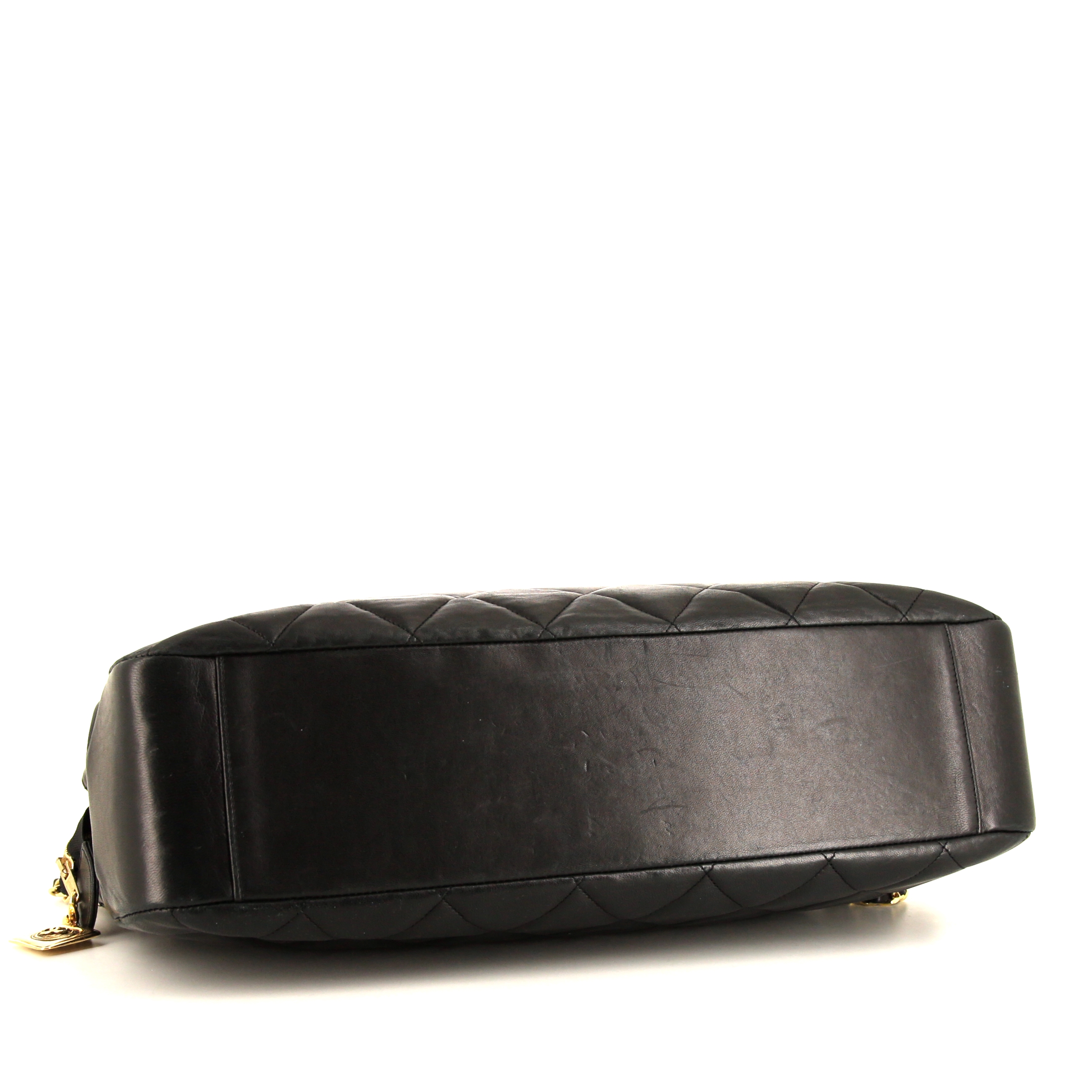 Borsa a spalla Chanel Vintage Shopping in pelle trapuntata nera - Detail D4
