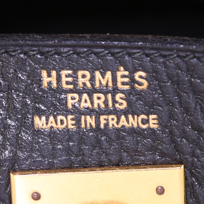 Hermes Kelly 35 cm handbag in black togo leather - Detail D4