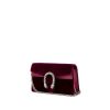 Gucci Dionysus super mini shoulder bag in fuchsia velvet and fuchsia leather - 00pp thumbnail