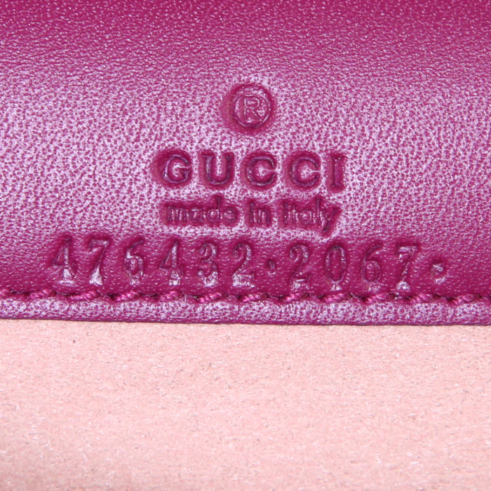Gucci Dionysus super mini shoulder bag in fuchsia velvet and fuchsia leather - Detail D3