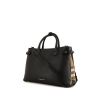 Burberry The Banner handbag in black grained leather and tricolor Haymarket canvas - 00pp thumbnail