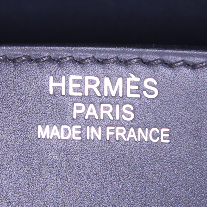 Hermès Sac à dépêches briefcase in Bleu Obscur and blue Sikkim Sombrero leather and indigo blue epsom leather - Detail D3