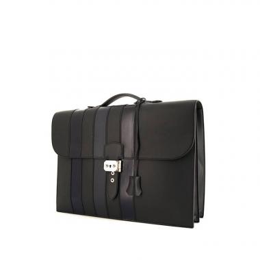 Borsa portadocumenti Hermès Sac à dépêches in pelle Sikkim Sombrero Bleu Obscur e blu e pelle Epsom blu indaco