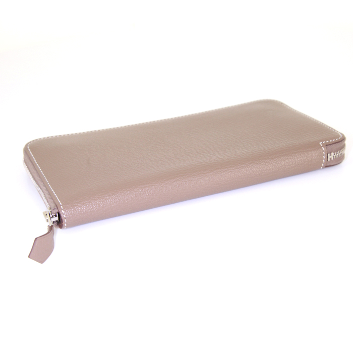 Portefeuille Hermes Azap en chevre étoupe - Detail D4