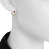 Cartier 1970's earrings for non pierced ears in yellow gold,  diamonds and ruby - Detail D1 thumbnail