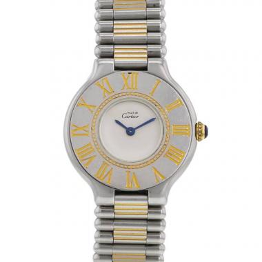 Orologio Cartier Must 21 in acciaio e oro placcato Circa  1990
