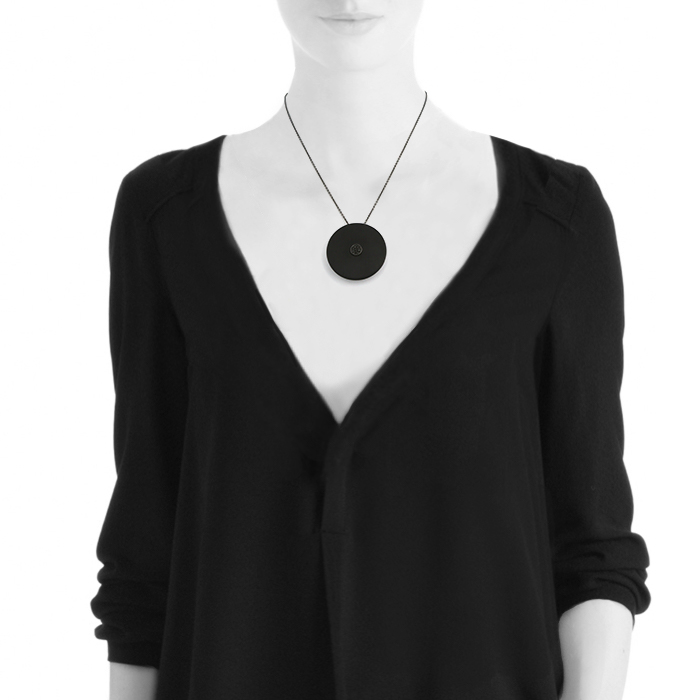 Dinh Van necklace in titanium, silver and diamonds - Detail D1