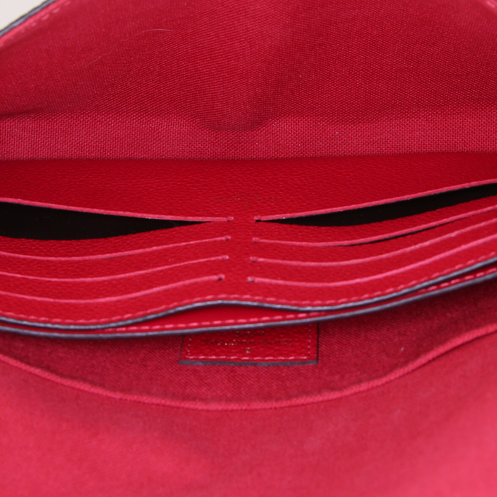 Borsa a tracolla Louis Vuitton Félicie in pelle monogram con stampa rossa - Detail D3