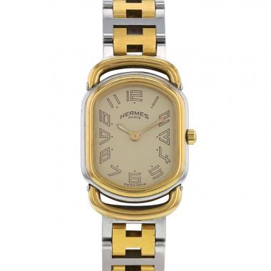 Hermès Rallye watch in stainless steel and gold plated Circa  1980