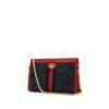 Gucci Ophidia shoulder bag in dark blue suede and red leather - 00pp thumbnail