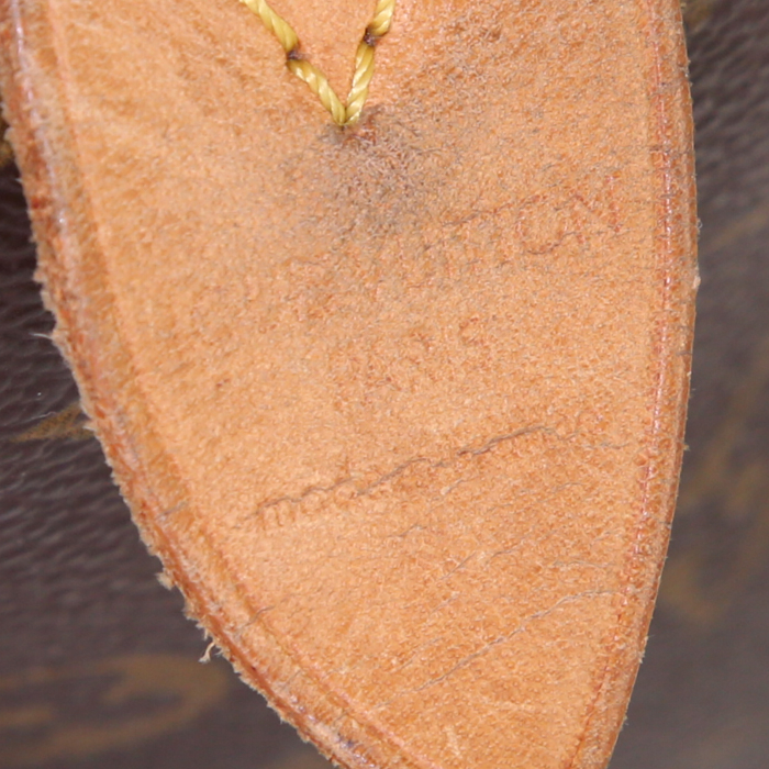 Sac à main Louis Vuitton Speedy 30 en toile monogram marron et cuir naturel - Detail D3