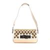 Fendi Baguette handbag in grey, pink and white tricolor leather - 360 thumbnail