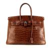 Hermes Birkin 35 cm handbag in brown porosus crocodile - 360 thumbnail