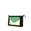 Celine shoulder bag in black, green and beige tricolor leather - 00pp thumbnail