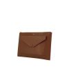Celine Clutch pouch in brown leather and pink piping - 00pp thumbnail