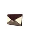 Celine pouch in white and grey bicolor leather and burgundy leather - 00pp thumbnail
