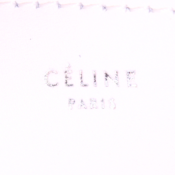 Bolsito de mano Celine en cuero bicolor blanco y gris y cuero color burdeos - Detail D3