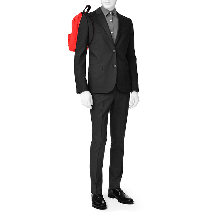 Sac à dos Balenciaga en toile rouge et noire - Detail D1