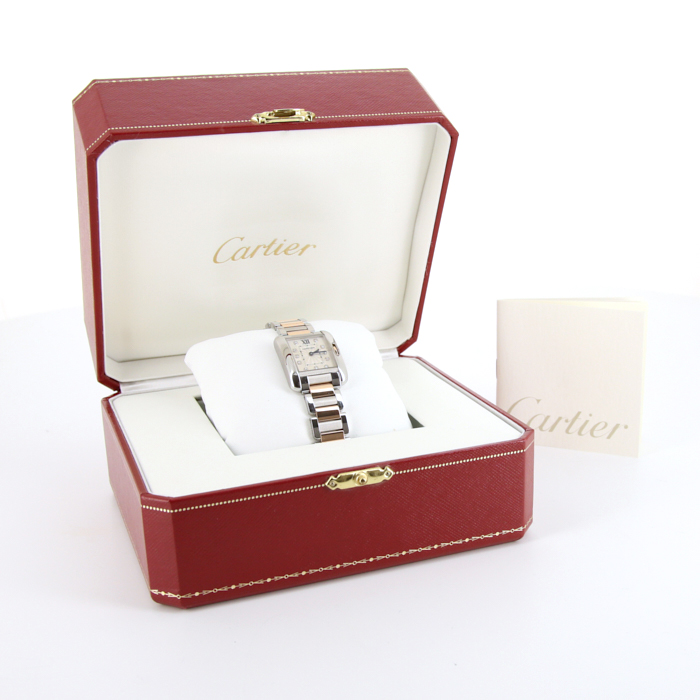 Montre Cartier Tank Anglaise en or et acier Ref :  3485 Vers  2010