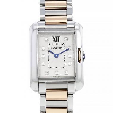 Montre Cartier Tank Anglaise en or et acier Ref :  3485 Vers  2010