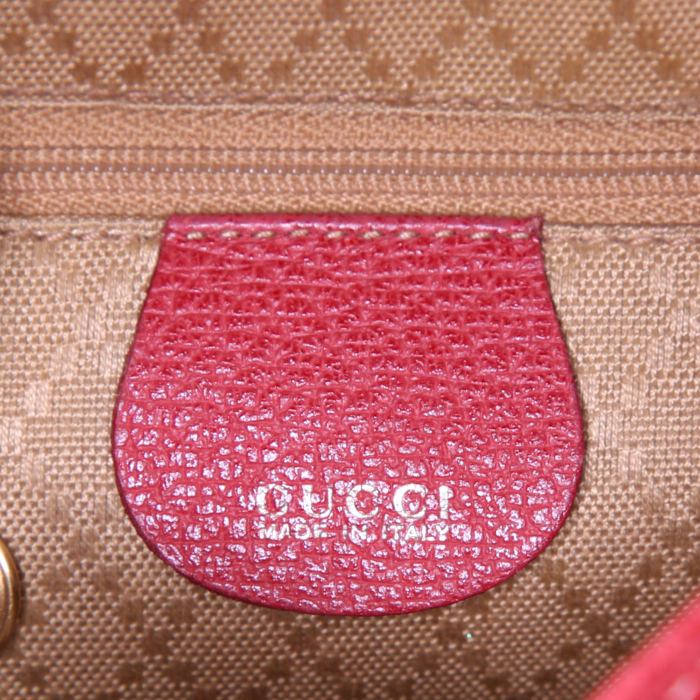 Zaino Gucci Bamboo Backpack in camoscio rosso e bambù - Detail D3