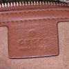 Shopping bag Gucci Suprême GG modello grande in tela monogram cerata beige e pelle marrone - Detail D4 thumbnail