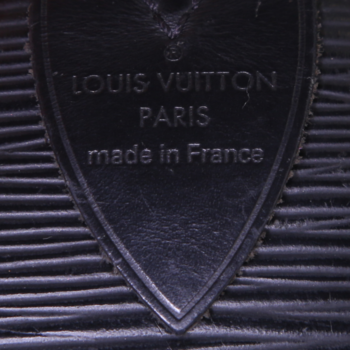 Sac à main Louis Vuitton Speedy 35 en cuir épi noir - Detail D3
