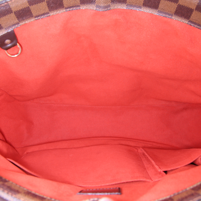 Borsa Louis Vuitton Parioli in tela a scacchi ebana e pelle marrone - Detail D2