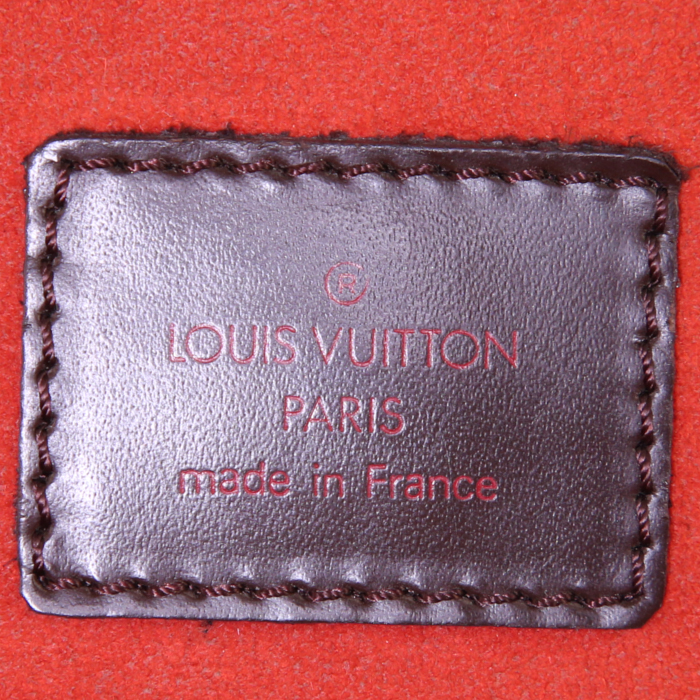 Borsa Louis Vuitton Parioli in tela a scacchi ebana e pelle marrone - Detail D3