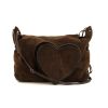 Gucci shoulder bag in brown suede and brown leather - 360 thumbnail
