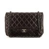 Chanel Timeless jumbo shoulder bag in purple quilted leather - 360 thumbnail