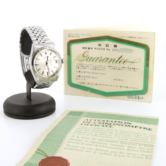 Rolex Datejust watch in stainless steel Ref:  1601 Circa  1971 - Detail D2