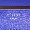 Celine Trapeze small model handbag in blue grained leather and blue suede - Detail D4 thumbnail