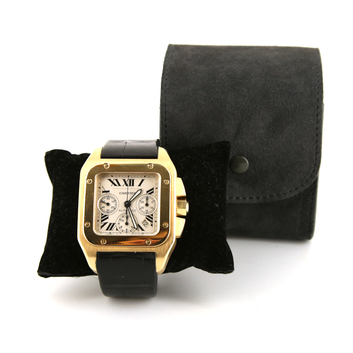 Orologio Cartier Santos-100 in oro giallo Ref :  2741 Circa  2000 - Detail D2