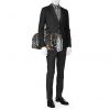 Bolsa de viaje Louis Vuitton Feuillage en lona Monogram Eclipse negra y cuero negro - Detail D2 thumbnail