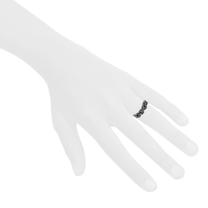 Anello semi-mobile Mauboussin Je Te Veux in oro invecchiato e diamanti neri - Detail D1