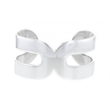 Open Dinh Van Maillons large model cuff bracelet in silver