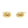 Vintage 1980's pair of cufflinks in yellow gold and diamonds - 00pp thumbnail