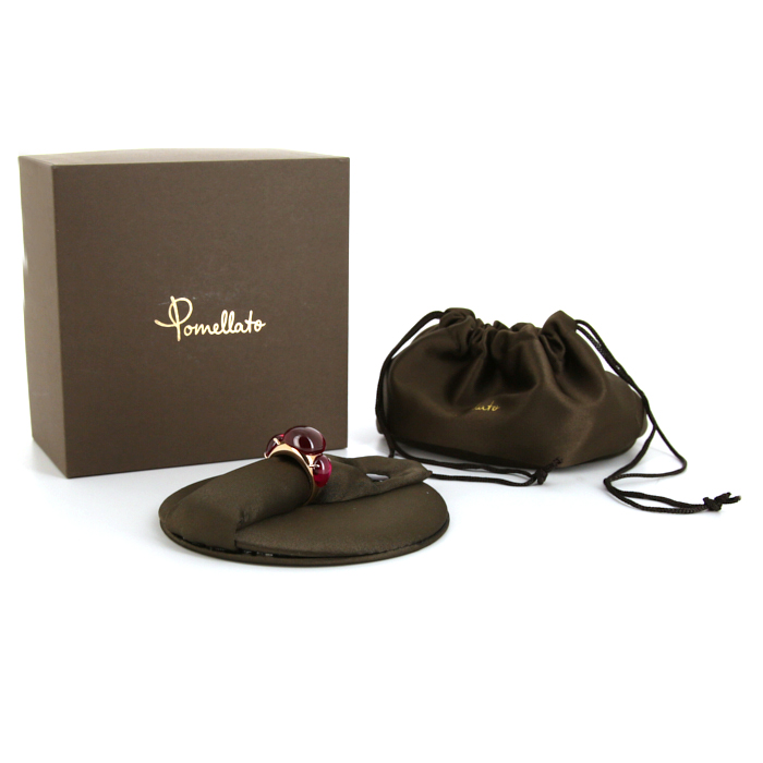 Sortija Pomellato Rouge Passion modelo grande en oro rosa de 9 quilates y rubí sintético - Detail D2