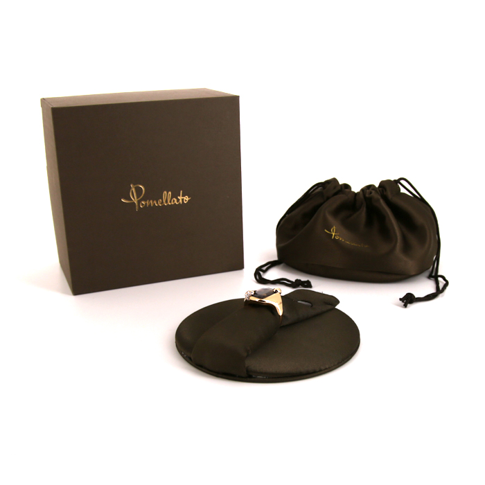 Sortija Pomellato Ritratto modelo pequeño en oro rosa,  cuarzo ahumado y diamantes - Detail D2