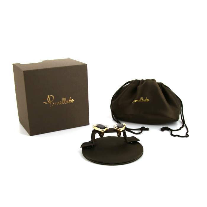 Orecchini Pomellato Ritratto in oro rosa,  quarzo fumé e diamanti - Detail D2