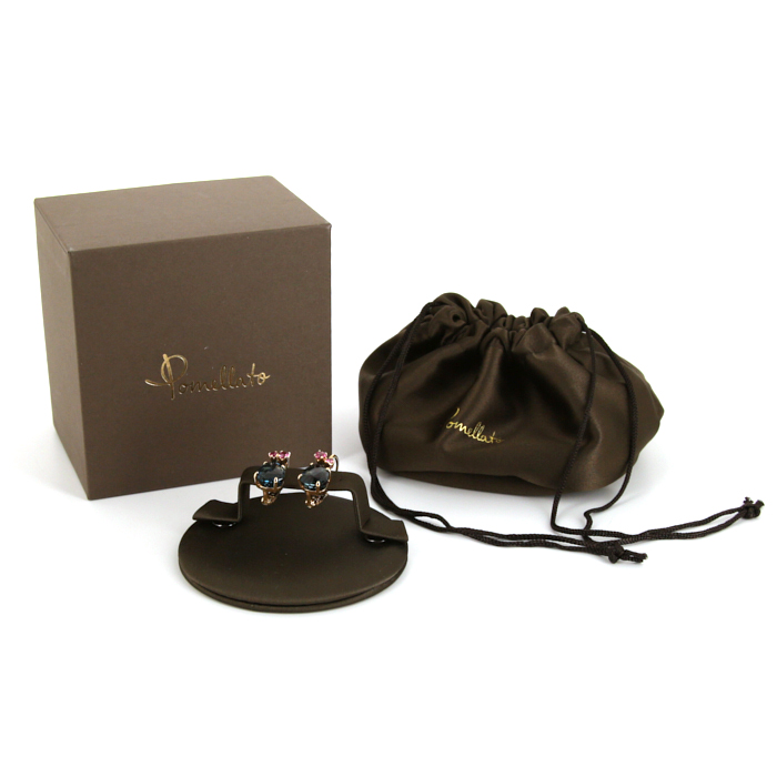 Orecchini Pomellato Bahia in oro rosa, topazi e zaffiri rosa - Detail D2