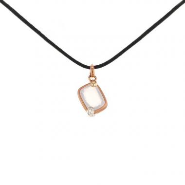 Pendentif Pomellato Ritratto en or rose,  quartz et diamants