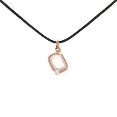 Ciondolo Pomellato Ritratto in oro rosa,  quarzo e diamanti