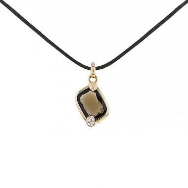 Pendentif Pomellato Ritratto en or rose,  quartz fumé et diamants