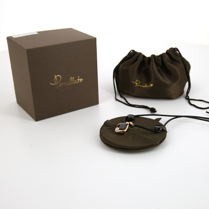 Colgante Pomellato Ritratto en oro rosa,  cuarzo ahumado y diamantes - Detail D2